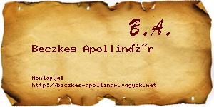 Beczkes Apollinár névjegykártya
